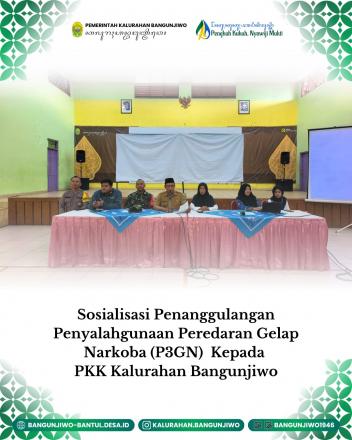 Sosialisasi Pencegahan Penyalahgunaan Napza TPPKK Kalurahan Bangunjiwo