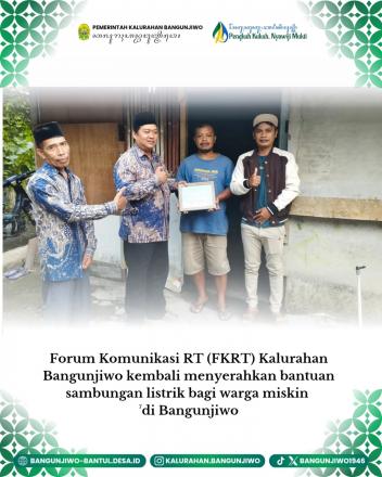 FKRT Bangunjiwo berikan bantuan sambungan listrik bagi warga tidak mampu