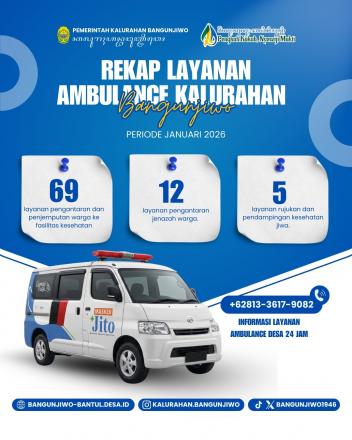 Rekap Layanan Ambulance Kalurahan Bangunjiwo Periode Januari 2026