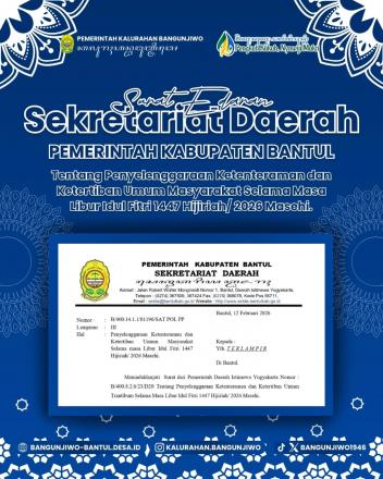 Edaran Penyelenggaraan Trantibunlinmas Libur Idul Fitri 1447 H