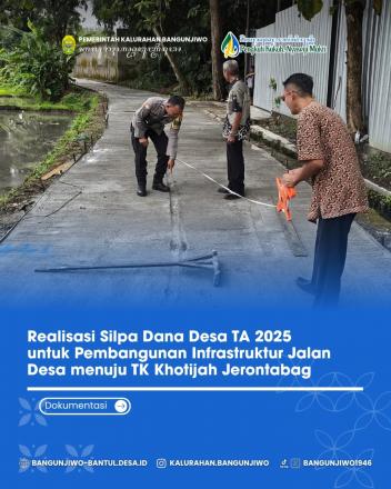 Pembangunan Corblok Jalan Akses TK Khotijah Gedongan dengan Silpa Dana Desa TA 2025