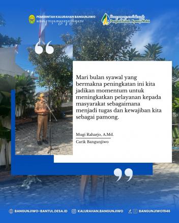 Apel Pamong Kalurahan Bangunjiwo Senin 30 Maret 2026
