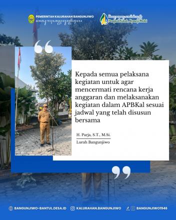 Apel Pamong Kalurahan Bangunjiwo Senin 6 April 2026