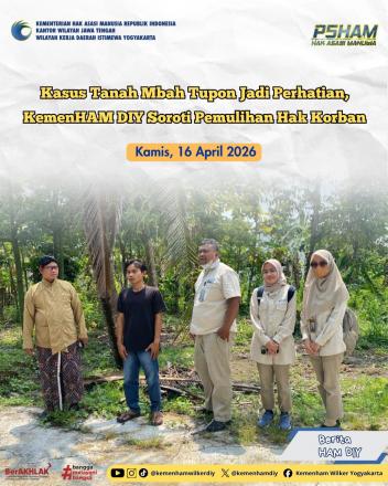 Lurah Bangunjiwo dampingi KemenHAM DIY kunjungi Mbah Tupon Korban Mafia Tanah